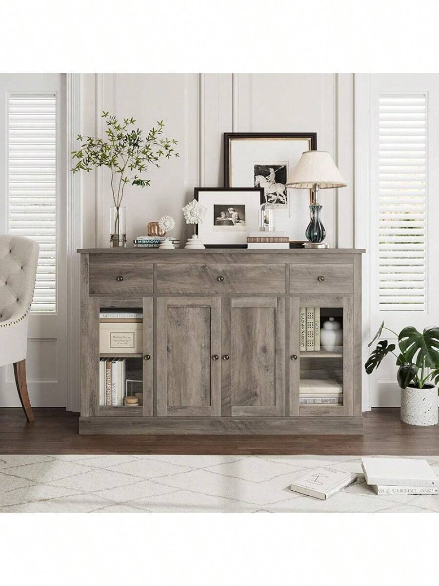 HOSTACK Sideboard Buffet With Storage, 55" Large Kitchen Buffet
