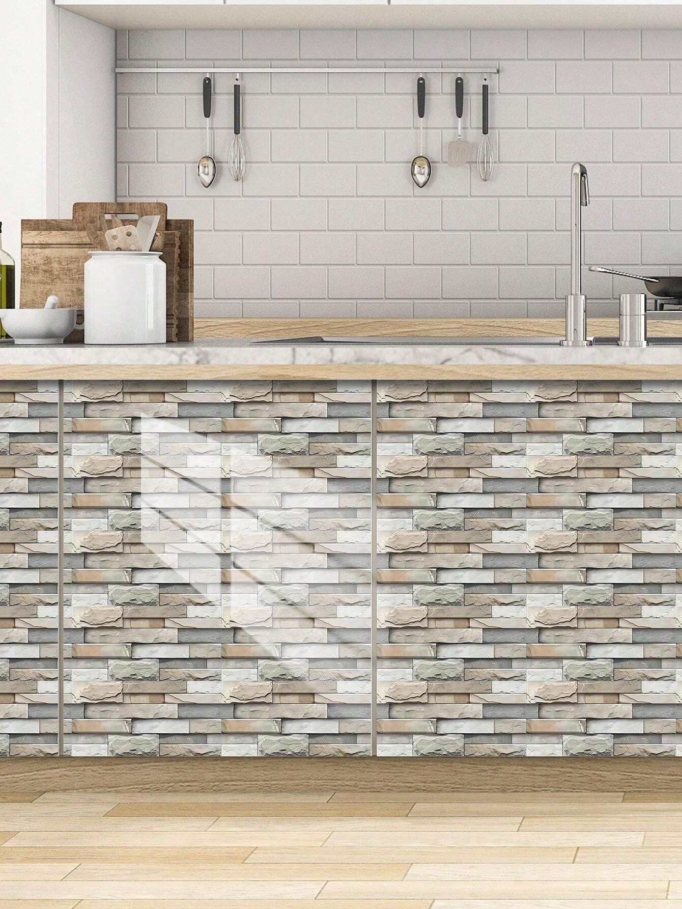 Faux Masonry Pattern Home Decoration PVC Wall Stickers Wallpaper