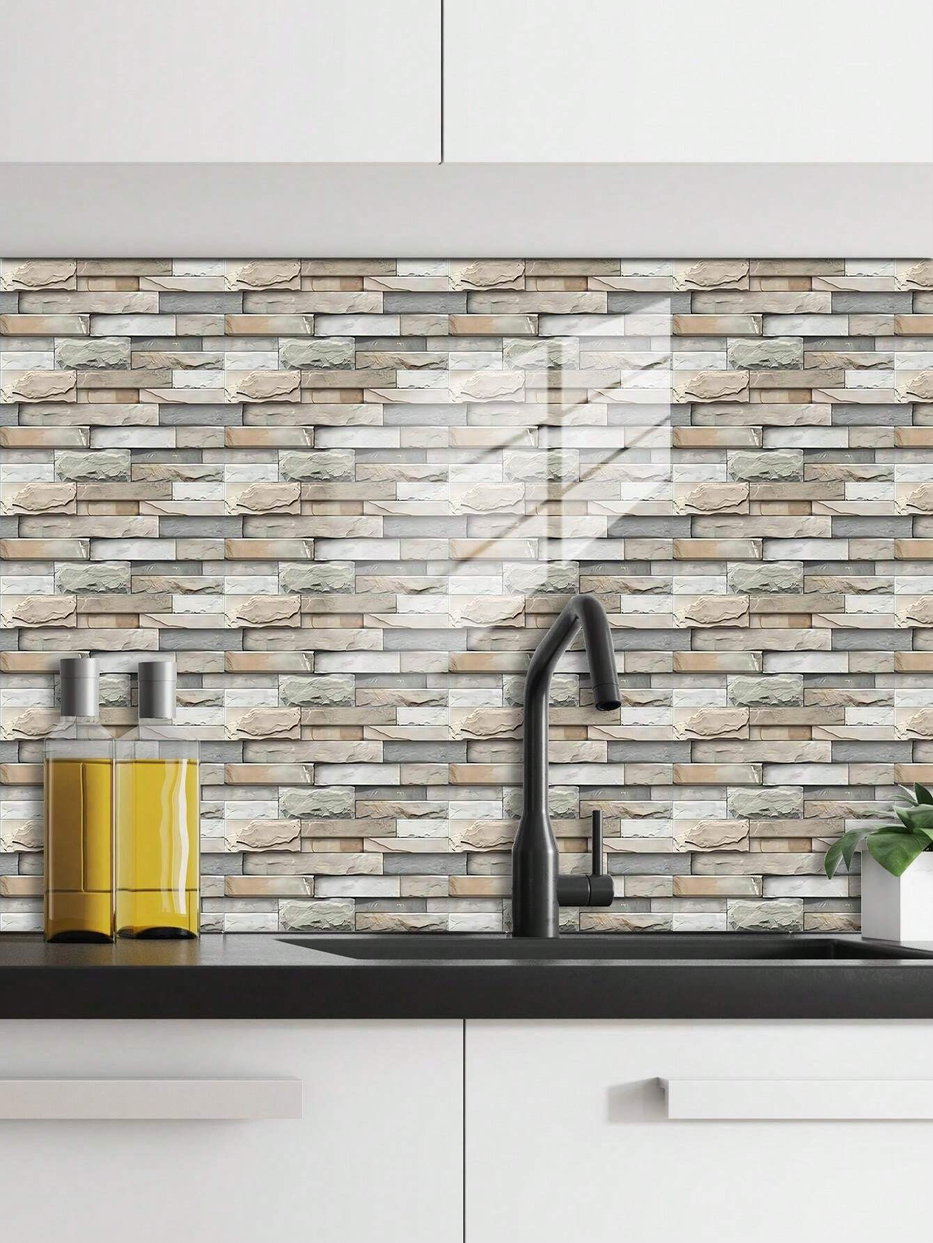 Faux Masonry Pattern Home Decoration PVC Wall Stickers Wallpaper