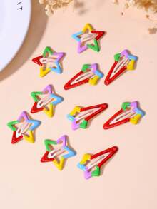 Bộ 10 kẹp tóc hoa nhiều màu cho bé gái, phụ kiện tóc trẻ em, kẹp tóc mái/tóc lệch, phong cách dễ thương cho công chúa, lễ hội và biểu diễn sân khấu - Nhiều màu - Xem 5