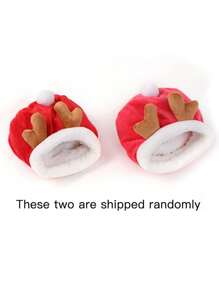 1 件圣诞金毛绒舒适窝，适合仓鼠、沙鼠和其他小型宠物 - 紅色 - 查看 9