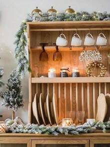 1 Stück Künstlicher Weihnachtsblumen-Kranz, Heimdekoration, Künstliche Tannenzweig-Girlande, geeignet für Weihnachtsdekoration im Wohnzimmer, Raumdekoration, Heimdekoration, Themenfestdekoration, geeignet für Tischdekoration, Festdekoration, Weihnachtsdekoration, Winter