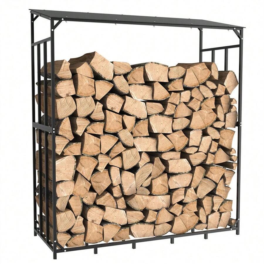 Heavy Duty Outdoor Firewood Storage Log Rack Metal Firewood Stand With