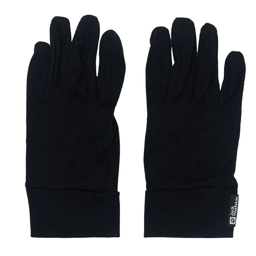 Jack Wolfskin Găng tay chạy bộ thể thao nam và nữ, Găng tay ấm áp thường ngày - màu đen - Xem 1