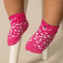 Meias Dallf Kit 02 Pairs Socks Slippers Newborn Baby Maternity Layette Girl Boy Dallf - Màu Hồng baby - Xem 3