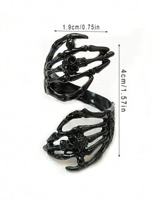 1pc Punk Vintage Skull Ring - Skull - View 2