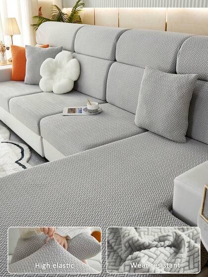 1 PIEZA Funda de cojín de sofá elástica de jacquard, funda de sofá moderna antiensuciamiento, conjunto de fundas de sofá de estilo sencillo para sala de estar, dormitorio, sofá exterior, funda de chaise longue para sofá seccional, funda de cojín universal para todas las estaciones, decoración del hogar