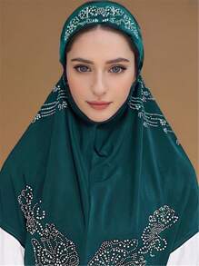 1 Stück Damen Abaya Zubehör innere Kappe Unterkopftuch Hijab Kappe Turban Hut Amira Hijab modischer einfarbiger Kinn Elastik Kopfbedeckung & Halstuch