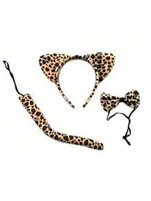 1 băng đô tai mèo họa tiết da báo, đạo cụ hóa trang cho các dịp đặc biệt - màu nâu - Xem 21