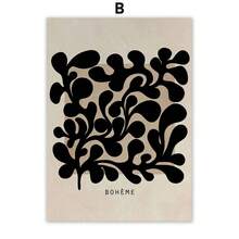 1 件抽象波西米亚风树叶线条脸心太阳墙壁艺术帆布画北欧海报和印刷品墙壁画适用于客厅装饰无框架 - 彩色 - 查看 37