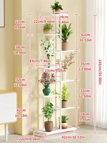 植物架花盆架子植物架子金属分层植物架室内可放置多种植物客厅植物架家居装饰园艺用 - 白色 - 查看 8