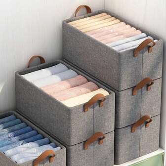 1 pieza Caja de almacenamiento de ropa Plegable estilo cajón - Caja de almacenamiento de ropa y pantalones de tela de gran capacidad y portátil Organizador de armario Caja organizadora debajo de la cama Divisor de bolsa de ropa Bolsa de ropa para ropa interior para la vuelta al colegio, plegable de 6/7/11 cuadrículas, artículos esenciales para empacar, cubierta para cajón de almacenamiento de ropa/organizador de armario/almacenamiento de armario/bolsa acolchada debajo de la cama organizador de caja/divisor de bolsa de ropa de ropa para el hogar dormitorio/vuelta al colegio/dormitorio/para ropa interior/artículos esenciales de embalaje