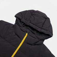 Puma Sports Casual Colorblock Windproof Warm Hooded Down Jacket - Black-yellow - View 5