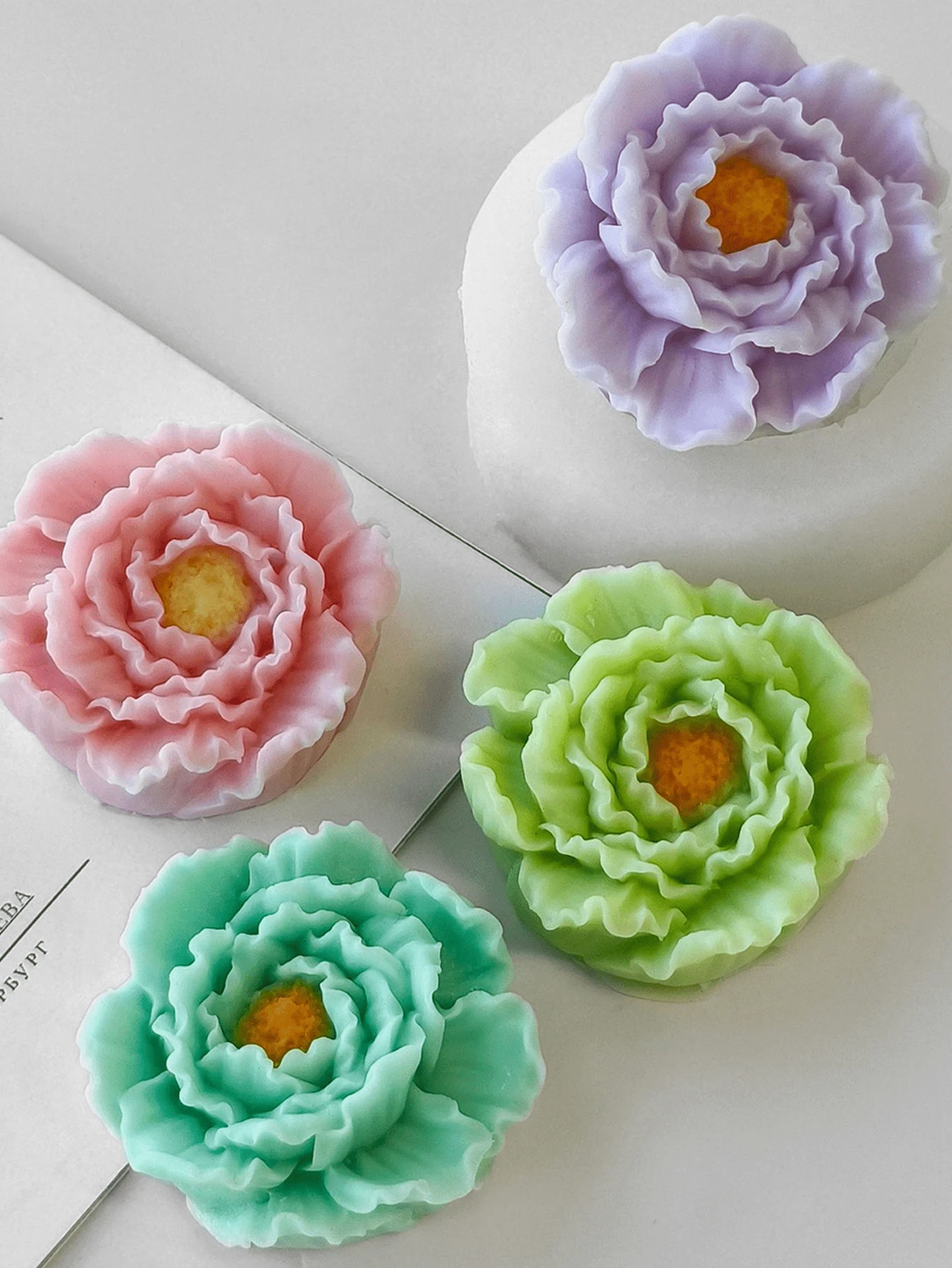 1pc Large Reusable Carnation Silicone Flower Chocolate Cake Fondant