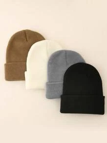 4 chiếc mũ len trẻ em, mũ len beanie màu trơn ấm áp cho bé trai và bé gái, thích hợp cho hoạt động ngoài trời và mặc hàng ngày - Nhiều màu - Xem 7