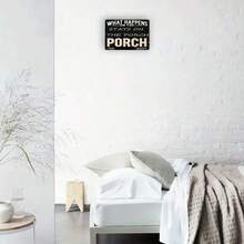 Biển hiệu kim loại Vintage Farmhouse 'Những gì xảy ra trên hiên nhà vẫn ở trên hiên nhà' - Món quà tân gia hoàn hảo cho lối vào - Nhiều màu - Xem 5