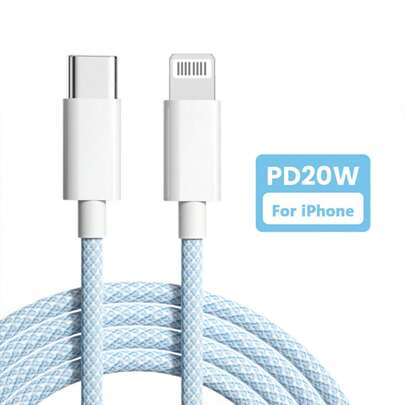 Durcord Fast Charging Nylon Braid Cable Fast Charging,USB-C To Lightning Fast Charging Cable Cable,Nylon Braids Sync Cable, Compatible With IPhone 13/13 Mini13 Pro/Pro Max 12/12Mini12 Pro/Pro Max 11/Pro/Pro Max XS/XS Max/SE2 X/XR/8/8 Plus Series And Pad High-Speed Data Transfer And Charging Compatible Nan MFi Certified