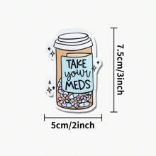 5 miếng dán It's Take Your Meds, Chống thấm nước, Nhắc nhở uống thuốc hàng ngày, Quà tặng cho y tá, Nhãn dán bệnh viện, Thuốc chống trầm cảm, Nhận thức về sức khỏe tâm thần | Vinyl chống thấm nước cho máy tính xách tay, ô tô và bình nước | Thiết kế hợp thời trang và phổ biến - Nhiều màu - Xem 6