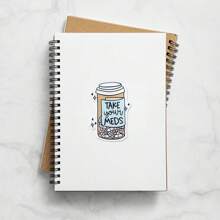 5 miếng dán It's Take Your Meds, Chống thấm nước, Nhắc nhở uống thuốc hàng ngày, Quà tặng cho y tá, Nhãn dán bệnh viện, Thuốc chống trầm cảm, Nhận thức về sức khỏe tâm thần | Vinyl chống thấm nước cho máy tính xách tay, ô tô và bình nước | Thiết kế hợp thời trang và phổ biến - Nhiều màu - Xem 4
