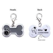 Médaille d'identification pour animaux de compagnie, médaille de chien avec gravure laser, accessoires anti-perdus pour animaux de compagnie