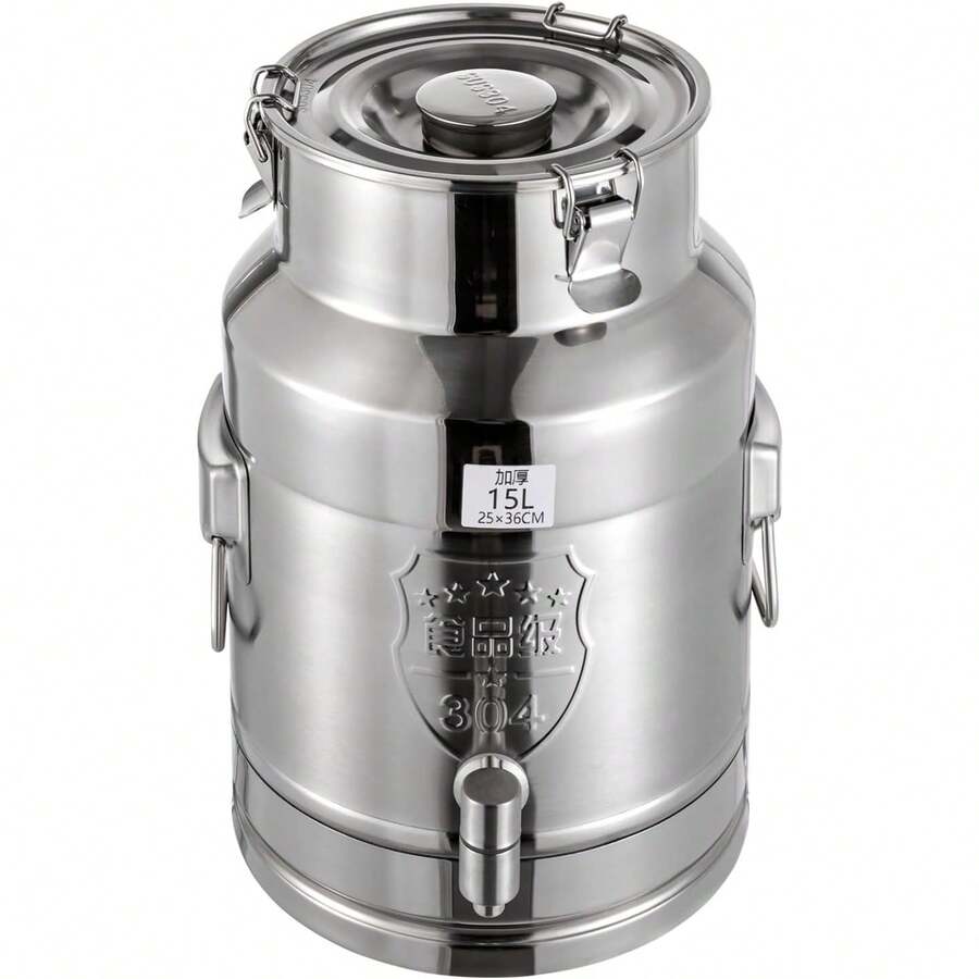 Stainless Steel Milk Can Milk Canister With Faucet And Handles Large