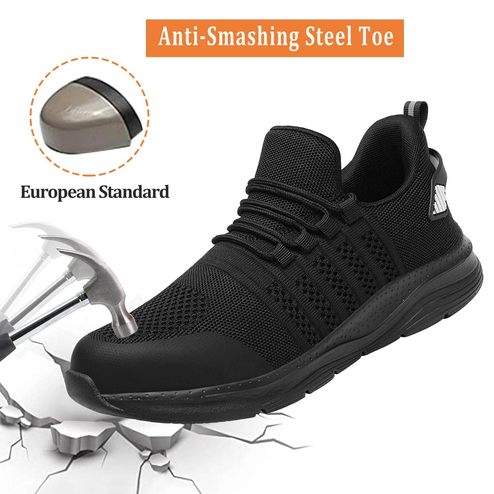 Steel Toe Sneakers For Men Women Indestructible Work Shoes Lightweight ...