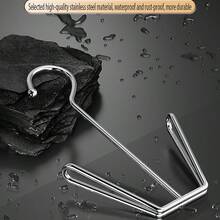 2/3pcs Stainless Steel Shoe Rack/Clothes Rack, Metal Hanging Shoe Storage Box, Space-Saving Drying Rack With Closet Rod Hook, Silver, Home And Laundry Storage Accessories - Silver - View 5