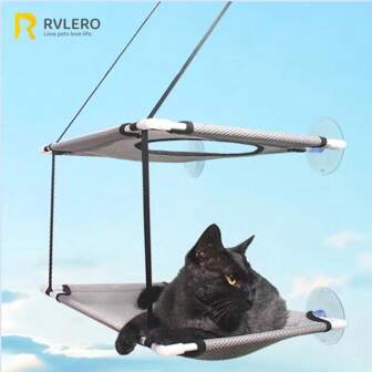 Suction Cup Pet Cat Hammock Dual Layer Hanging Cat Basket Bed For Window, Balcony, Supports Up To 20kg, For Cats And Dogs