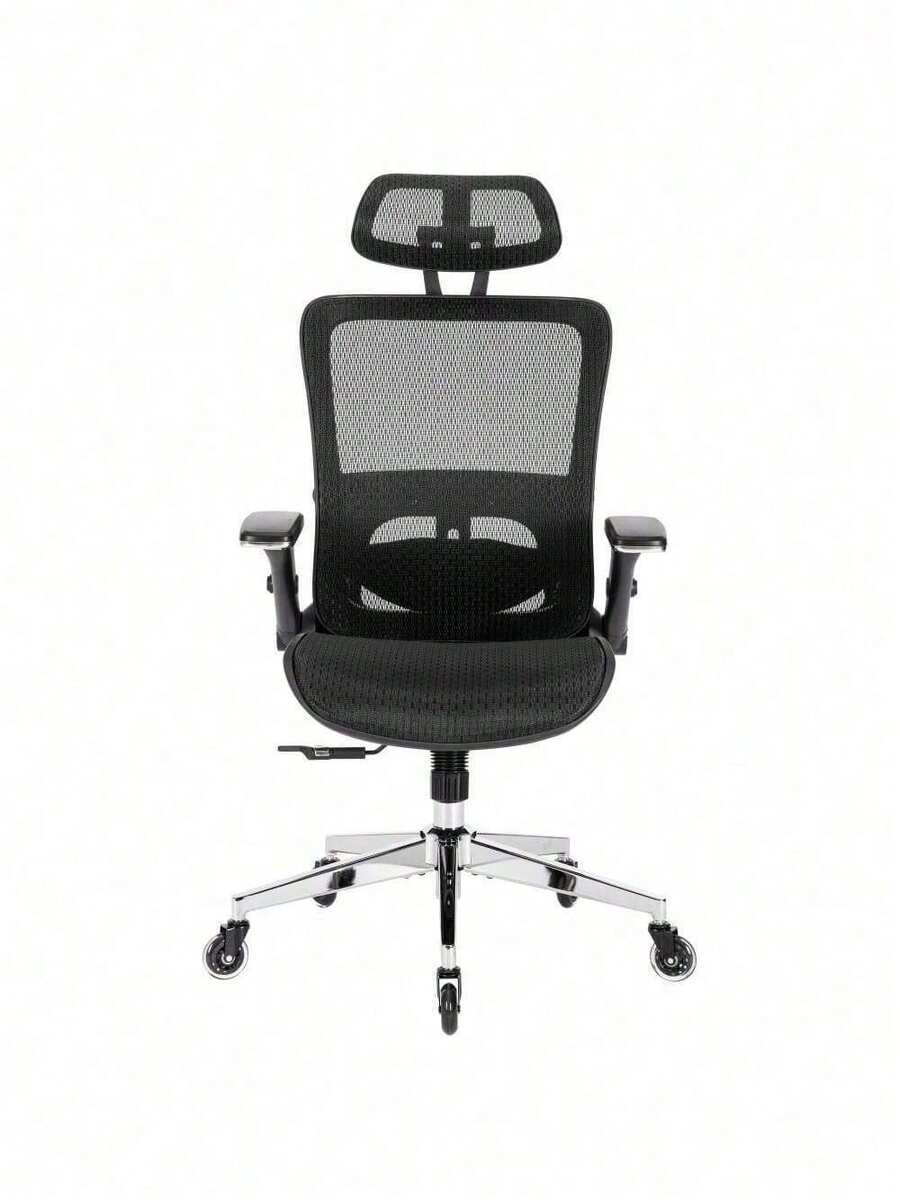 GREY Ergonomic Mesh Office Chair, High Back Adjustable Headrest With