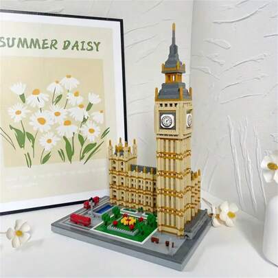 3600 件著名地标大本钟积木套装 - 3D 拼图，用于提高认知能力，是送给年轻建筑师的理想生日或节日礼物，ABS - 混合颜色，适合 12 岁及以上儿童