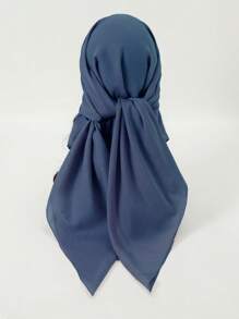 1 件女士纯色方形围巾，时尚纯色头巾，颈巾