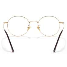 Cyxus Round Blue Light Glasses Men Women Wire Frame Computer Glasses Clear Lenses Metal Ultra Light Eyeglasses - Vàng - Xem 4