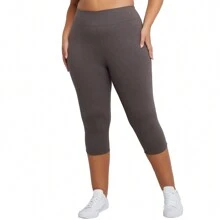Mallas capri de jersey elástico para mujer de Hanes Just My Size, 19.5" (talla grande) - Brezo de carbón - Ver 3