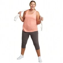 Mallas capri de jersey elástico para mujer de Hanes Just My Size, 19.5" (talla grande) - Brezo de carbón - Ver 1