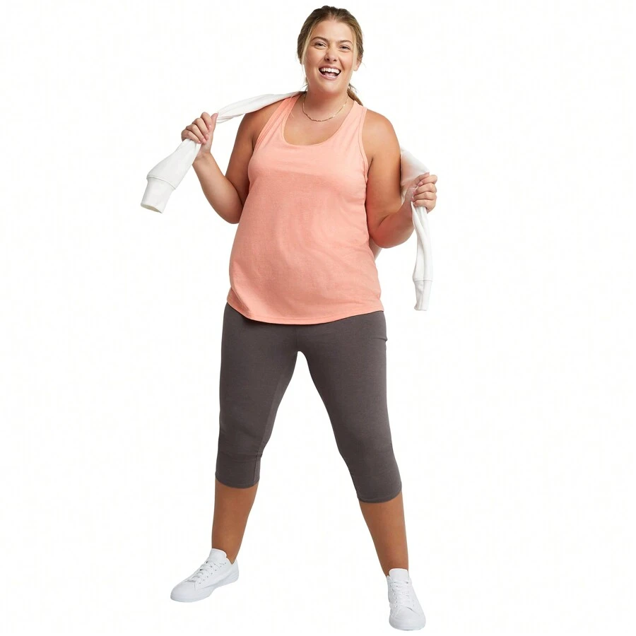 Mallas capri de jersey elástico para mujer de Hanes Just My Size, 19.5" (talla grande) - Brezo de carbón - Ver 1