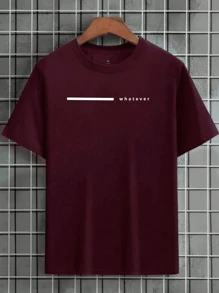 SMILE Premium Men's T-Shirt 100% Cotton - Immediate Shipping - 紫紅色 - 查看 1