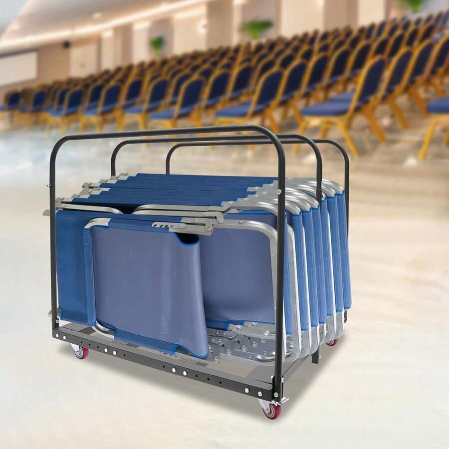 Folding Table Cart, Folding Table Trolley With 4 Universal Wheels
