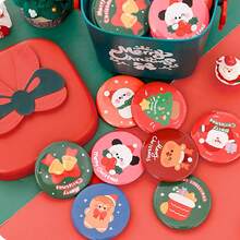 Bộ 16 huy hiệu Giáng sinh, huy hiệu nút kim loại chủ đề Tiên tròn, quà tặng tiệc tuần lộc ông già Noel người tuyết, trâm cài cổ áo trang trí không tích điện cho phụ kiện tiệc ngày lễ - Nhiều màu - Xem 8