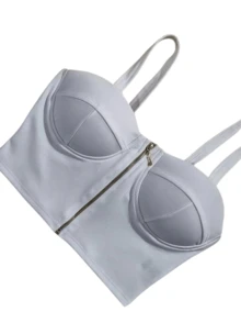 NEOPRENE CROOPED ZIPPER - 白色 - 查看 2