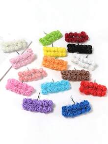 144 件迷你蕾丝 PE 玫瑰泡沫仿花束 - 非常适合婚礼、家居装饰、手工相册和 DIY 花环 - 非常适合圣诞节、感恩节、母亲节、毕业典礼和父亲节装饰 - 彩色 - 查看 3