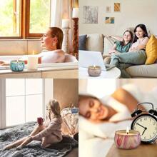 Juego de 46 piezas para hacer velas - Latas de metal con patrones de 2.5 Oz con tapas, incluye 6 recipientes vacíos, mechas, soportes de mechas - Ideal para manualidades DIY, almacenamiento de artículos pequeños, regalo perfecto para entusiastas de la fabricación de velas para , Pascua, Navidad, Halloween, Día de San Valentín