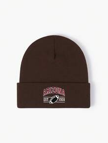 1 件可调节刺绣 ARIZONA 针织无檐便帽，男女通用户外防晒休闲帽，适合春季、秋季、旅行、海滩、Y2K 风格，男女皆宜 - 針織帽 - 查看 6