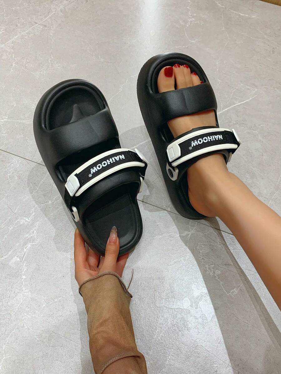 户外时尚休闲防滑室内拖鞋，沙滩凉鞋，双向穿EVA厚底拖鞋，多功能沙滩拖鞋