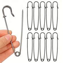 10pcs/Pack Heavy Duty Pins - Super Large, Multipurpose, Suitable For Clothing, Blankets, Home Decor And Crafts - Available In Bronze, Silvery Grey, Black