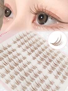 120 Stück CC Locken Braun Sonnenblumen Wimpern Design Falsche Wimpern, geeignet für täglichen oder Party Gebrauch, Wimpernbüschel, Einzelwimpern, Wimpern, Künstliche Wimpern