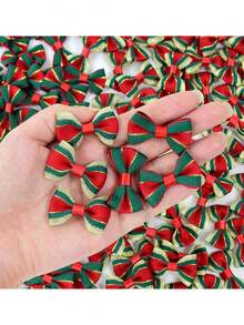 10 chiếc nơ Giáng sinh cây thông Noel tự làm mũ đội đầu kẹp tóc màu ngẫu nhiên viền vàng phụ kiện nơ quà tặng tốt nhất - nhiều màu - Xem 8