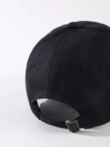 1 件刺绣棒球帽 - 男女通用时尚防晒牛仔帽 - 黑色 - 查看 3