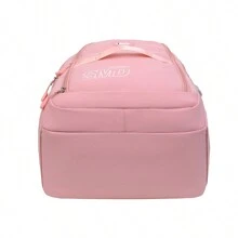 Women's Waterproof Nylon School Backpack With Anti-Theft Pouch On Backpack Back - 淺粉色 - 查看 7
