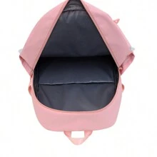 Women's Waterproof Nylon School Backpack With Anti-Theft Pouch On Backpack Back - 淺粉色 - 查看 8
