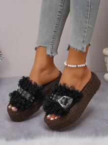 Pantofole soffici con suole spesse, nuove autunno/inverno 2024, calde e antiscivolo, di alta moda e lusso, da infilare, adatte per abiti